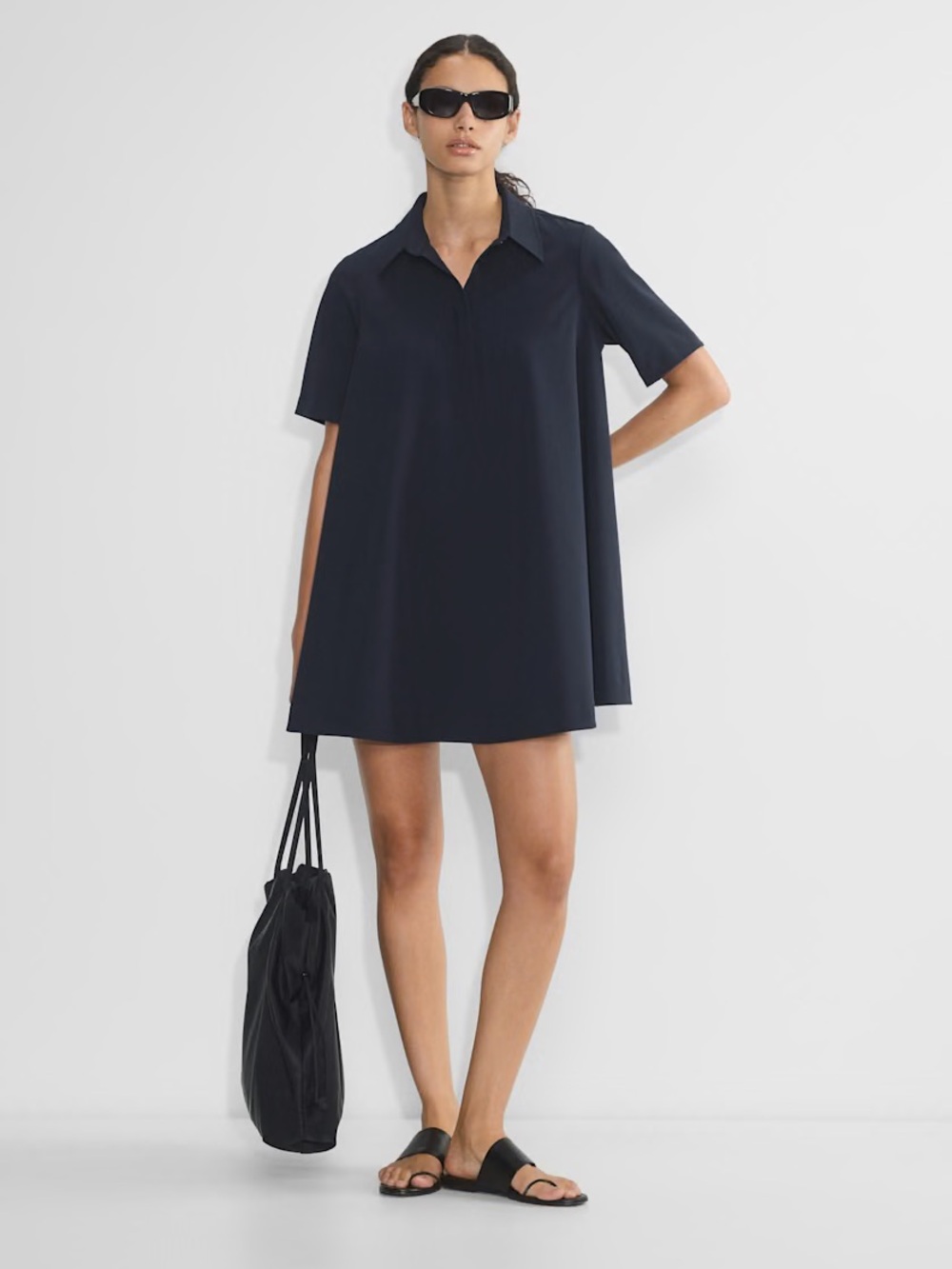 Aritzia Babaton Resolute Dress Polo Mini Dress Dark Night Navy NWT Size Small